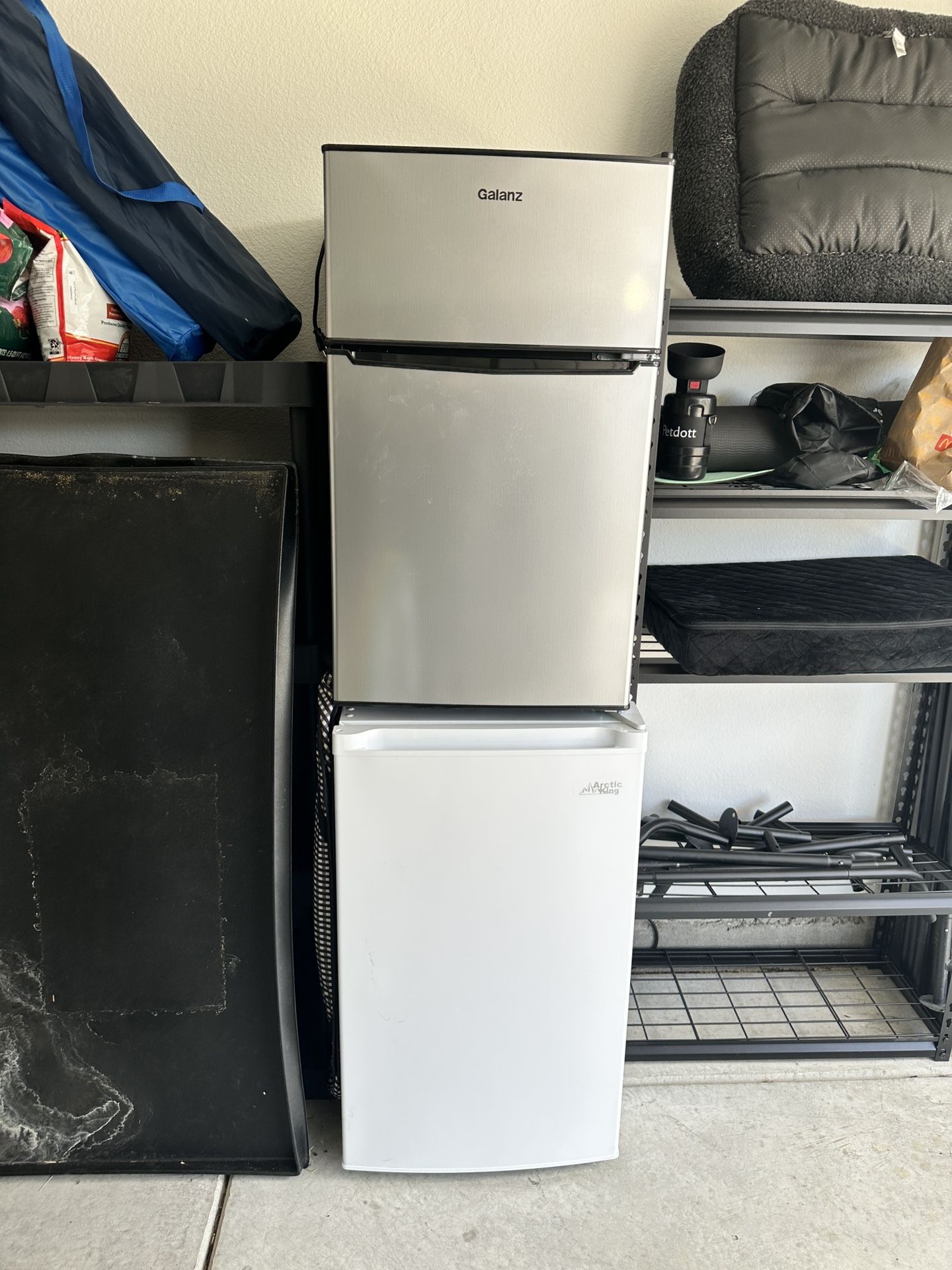 Upright Freezer (White) & Mini Fridge with Freezer