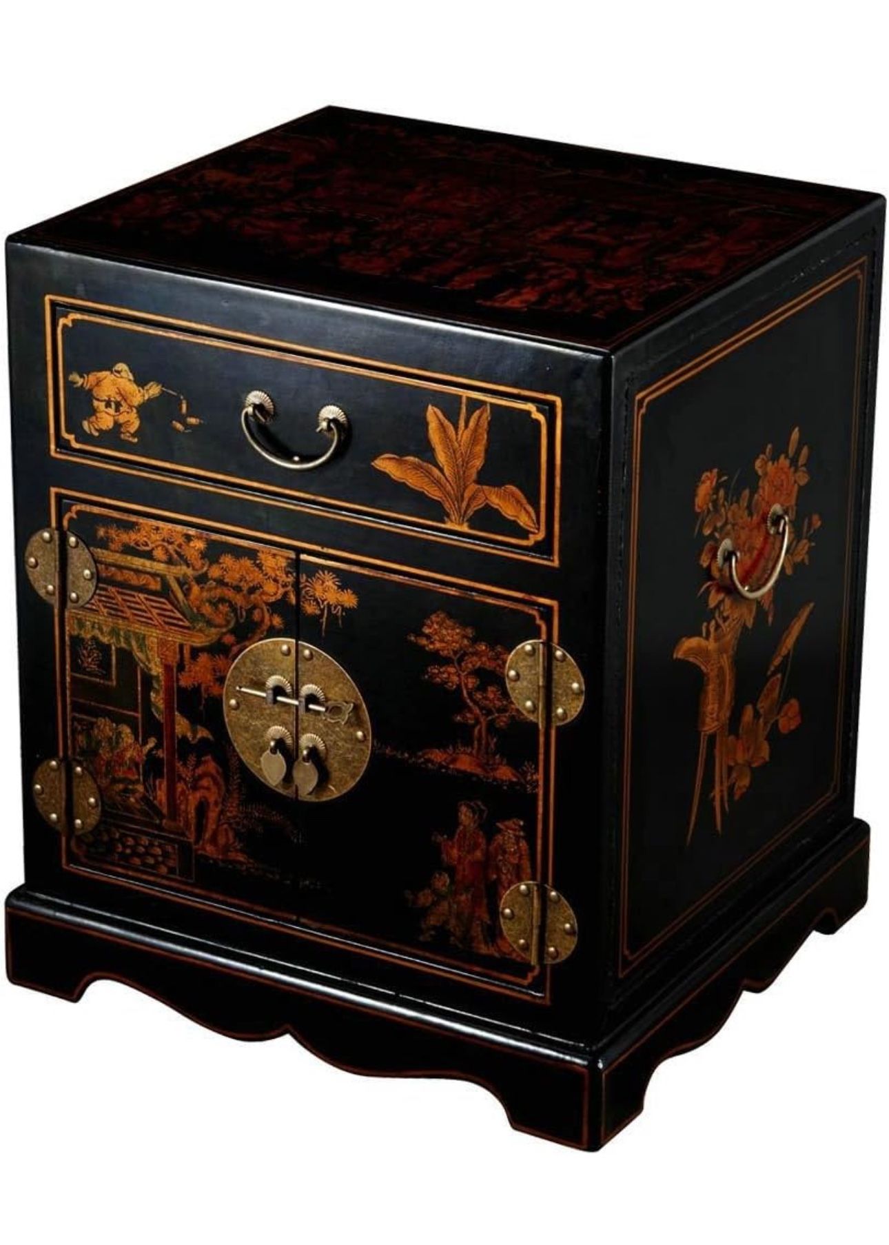 Handmade Mid-Century Oriental Antique End/Side Table 24 Inches