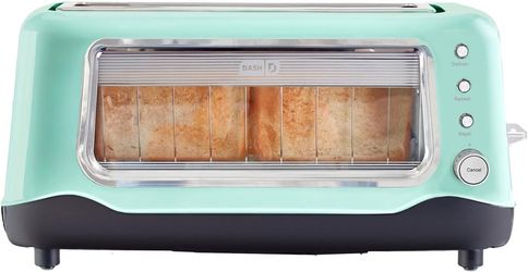 10-Inch Long Slot Toaster with Glass Window