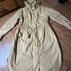 A New Day khaki hooded water resistant coat  XS on tag  Very good condition