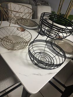 2-Tier Wire Fruit Basket Set of Two