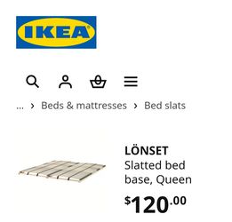 IKEA LÖNSET Slatted bed base, Queen