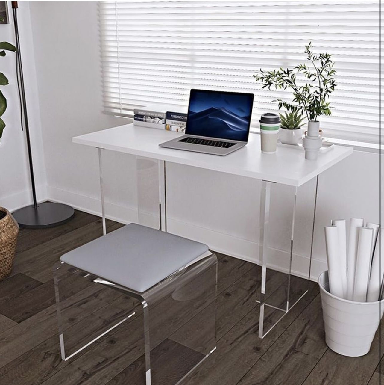 Modern White Top Acrylic Table 
