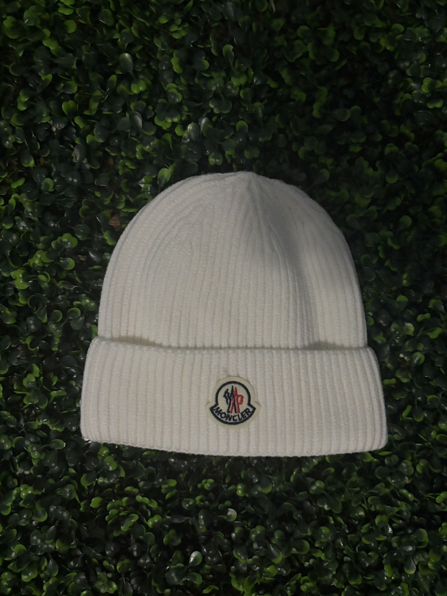 Moncler White Beanie