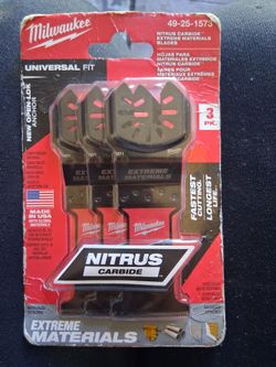 Milwaukee OPEN-LOK Nitrus Carbide Extreme Materials Oscillating Multi-Tool Blade 3-Pack (Model: 49-25-1573)