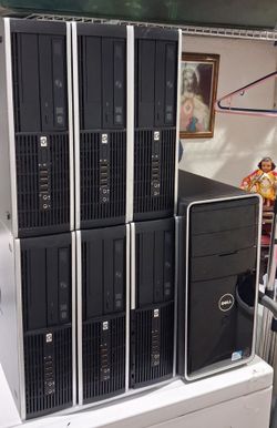 Selling 7 Desktop Computers Windows 10. Good condition. asking 250 for all 5...firm price.
- 6 HP Hp desktop computer.
Windows 10.
-AMD At