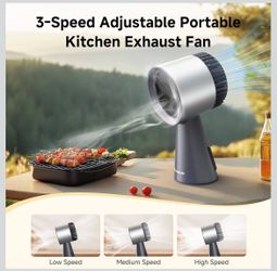 AAOBOSI Portable Range Hood,3 Speed Desktop Range Hood, Kitchen Exhaust Fan 10xAir&Oil Filters, Larger Caliber, Low Noise,Oil Collection Cup,Portable 