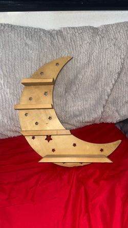 Wooden moon shelf