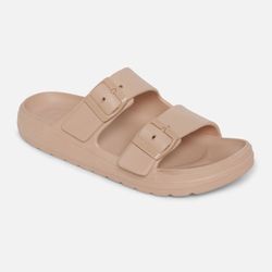 Aldo Eteiven Solid Beige Flat Sandals Size 7.5