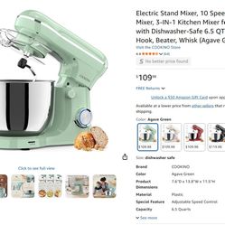 Electric Stand Mixer, 10 Speeds Tilt-Head Food Mixer (ACTUAL RETAIL PRICE IS $109 ON AMAZON)