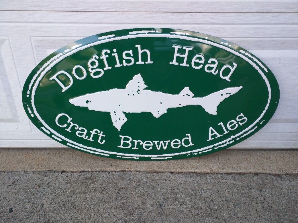 Metal tin beer sign large