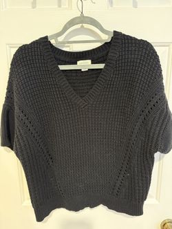 The Sundance Catalog My Everyday Short Sleeve Chunky Knit Sweater in size Large Color Black