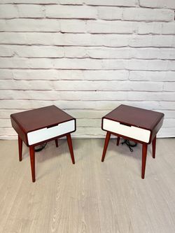 MCM Style Nightstands W/ Charging Dock 2pc