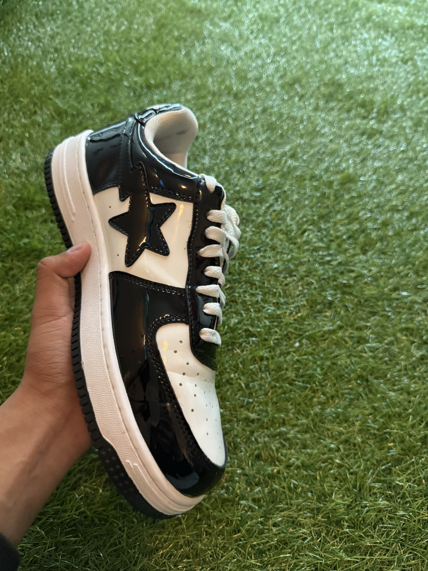 Bapesta Black And White Low