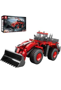 Brand newReobrix Bulldozer Building Blocks Set 22010, Remote Control Excavator Toy 22010 Engineering Vehicle Model Kit for Adults Excavator Toy with 4
