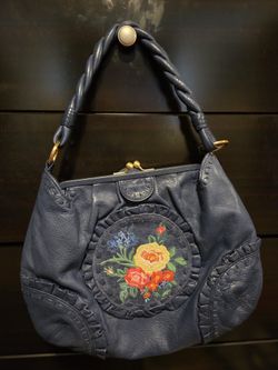 Fiore Blue Leather Purse