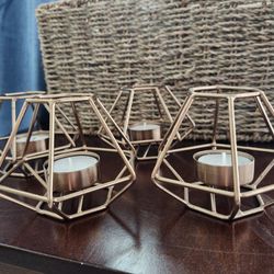 Rose Gold Tea Light Candle Holders (4)