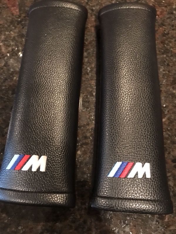 BMW leather padded seatbelt covers