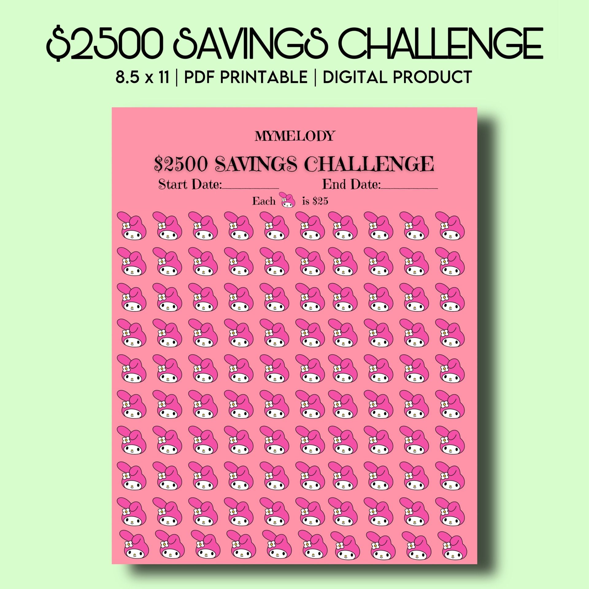 2.5K Mymelody Money Saving Challenge