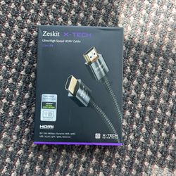 Zeskit X-Tech 48Gbps Ultra High Speed HDMI Cable 8ft, 8K60 4K120 144Hz eARC HDR HDCP 2.2 2.3 Compatible with Dolby Vision Apple TV 4K Roku Sony LG Sam