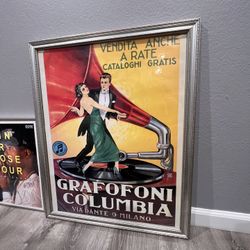 Grafofoni Columbia Framed Canvas 