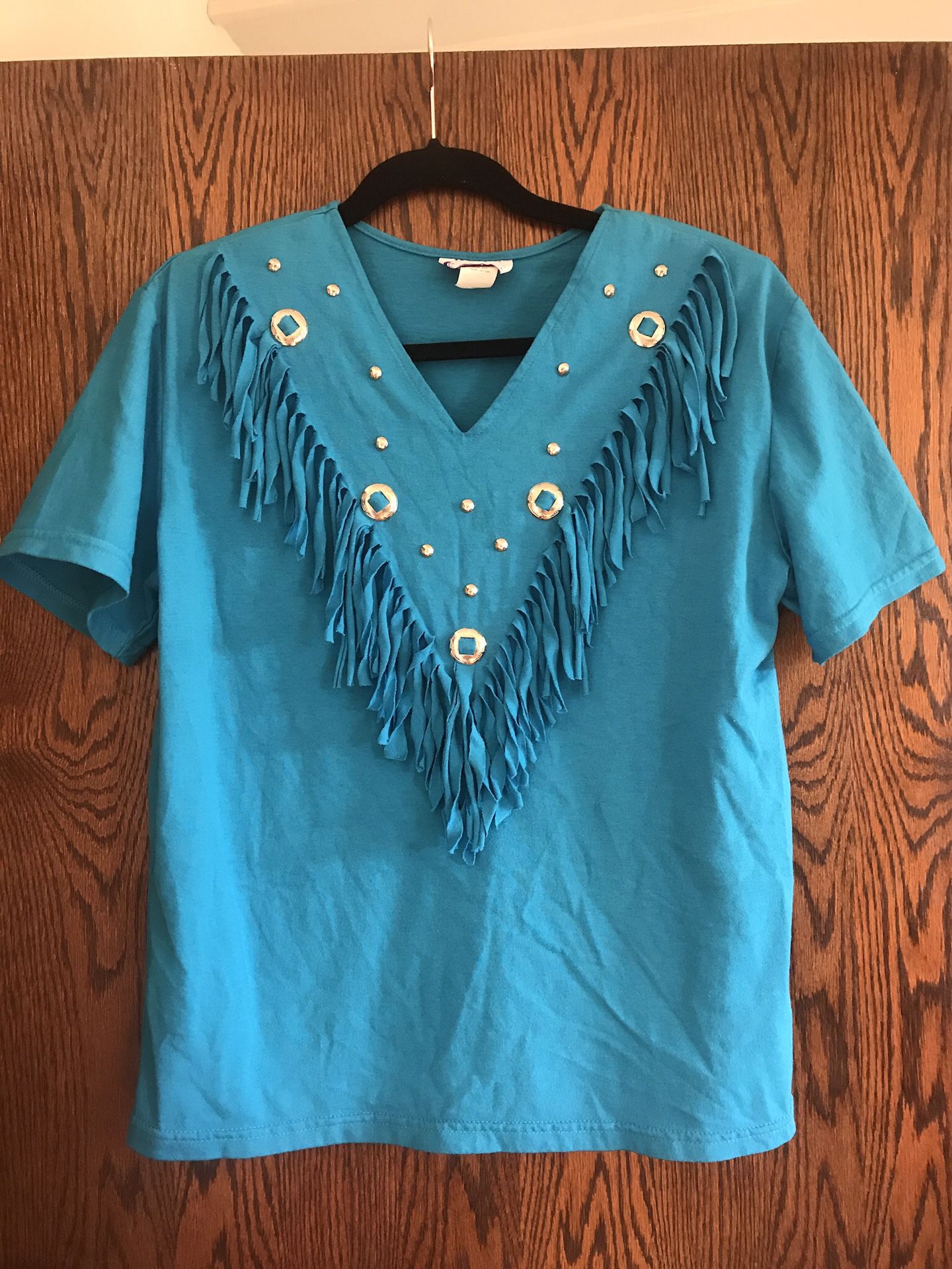 Western blue / teal t shirt