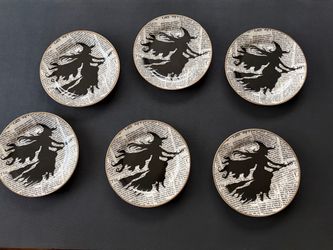 Halloween Set of (6) “Wicked” Salad Plates