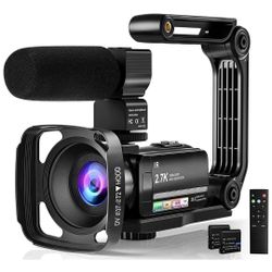 Video Camera Camcorder Digital Youtube Vlogging Camera, 2.7K Full HD 36MP/30FPS, IR Night Vision, 3.0" IPS Touch Screen, 16X Digital Zoom, Video Camco