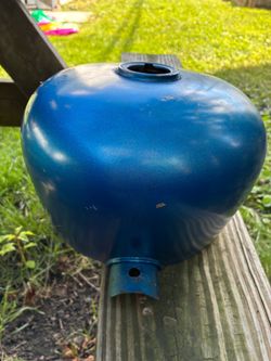 Blue Metal Motorcycle Fuel Tank chopper custom