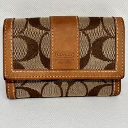 Coach Signature Wallet Brown And Tan