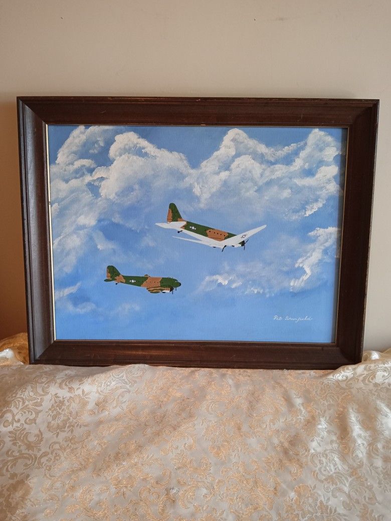 VTG OIL PAINTING ON CANVAS SIGNED FRAMED 27" X 21" $60