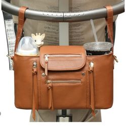 miss fong Stroller Organizer with Insulated Cup Holder Stroller Accessory Bag