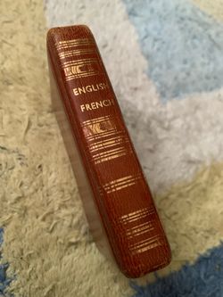 English French Dictionary Leather Bound Book