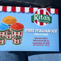 Rita's Italian Ice for One Year Booklet (Coopersburg)
