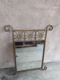 Gold Metal Sun Wall Mirror (OBO)