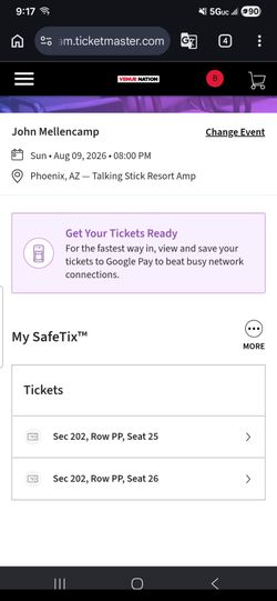 John MellonCamp Talking stick arena aug 9th