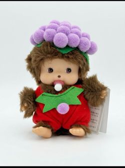 Monchichi Bag Charm Doll Grapes Costume NWT