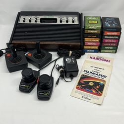 Atari 2600 Sears Tele Game Heavy Sixer Console With Games Tested