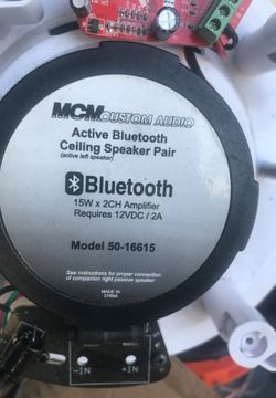 Wireless Bluetooth ceiling speakers installed into a 6 inch hole plug it in and connect