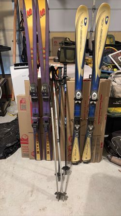 Two sets of skis