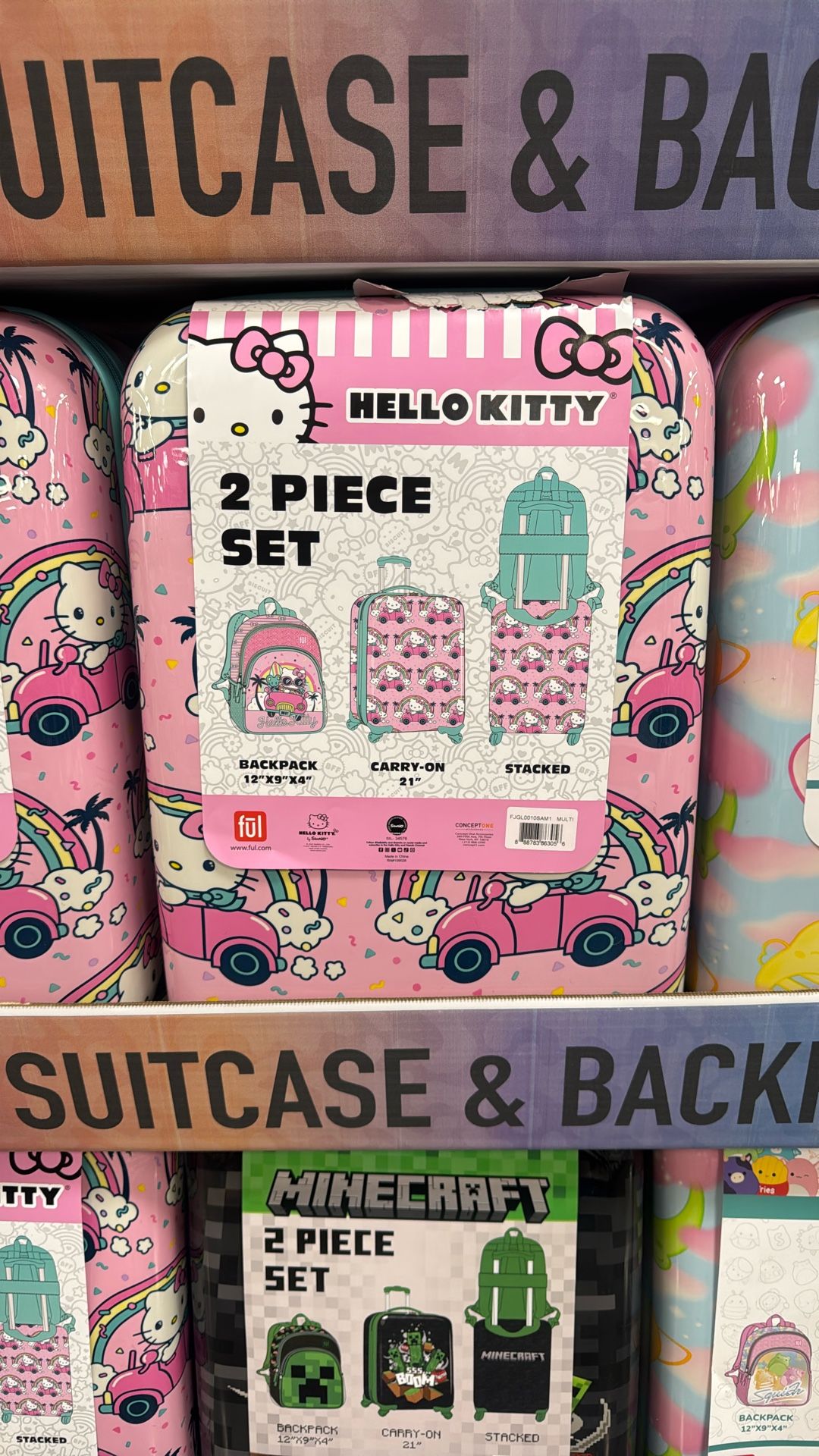 Hello Kitty 2 Pc Set Backpack And Carry On