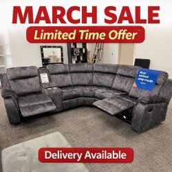Living room reclining sectional sofa 