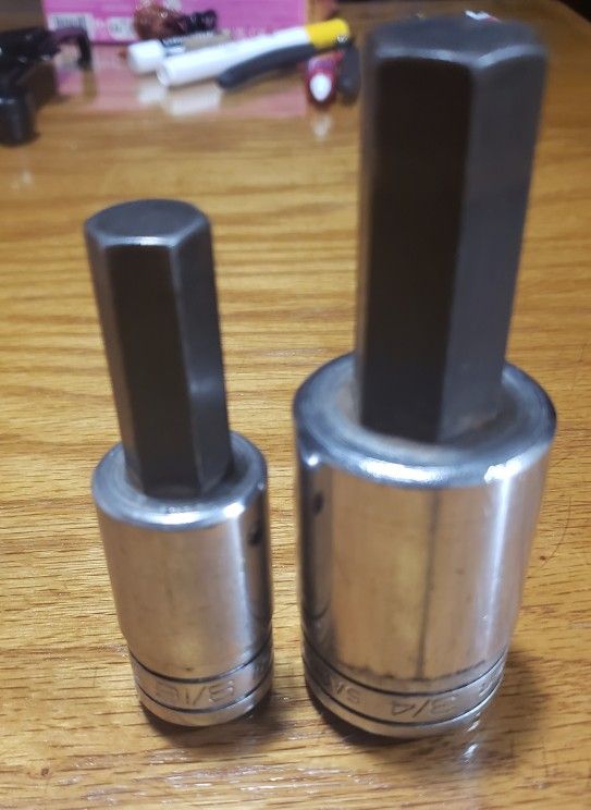 Snap On Tools 1/2" Drive 3/4" And 9/16" Standard Hex Allen Bit Socket Driver