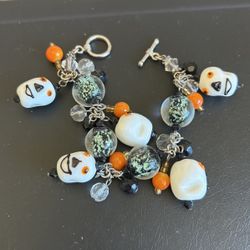 Glass Bead Halloween Bracelet