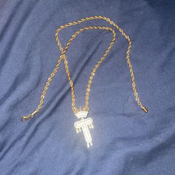 Gold Necklace with T