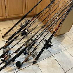 Various Fishing Rods Salt Water And Fresh Water