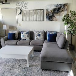 Gray Sectional Couch w Coffee Table Free Delivery