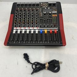 Nxg TF-600 450W Stereo Amplifier with USB/48V Phantom Power, 99 Reverb Effects, 6-Channel Recording for Home Theater, Subwoofers & Speakers - Red/Blac