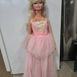 Vintage Large Barbie Doll – 30” Life-Size Style Princess Barbie – Pink