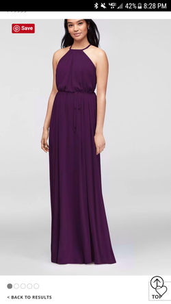 Davids Bridal Long Plum Dress 19533